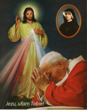 Bl John Paul II, Divine Mercy Image and St Faustina