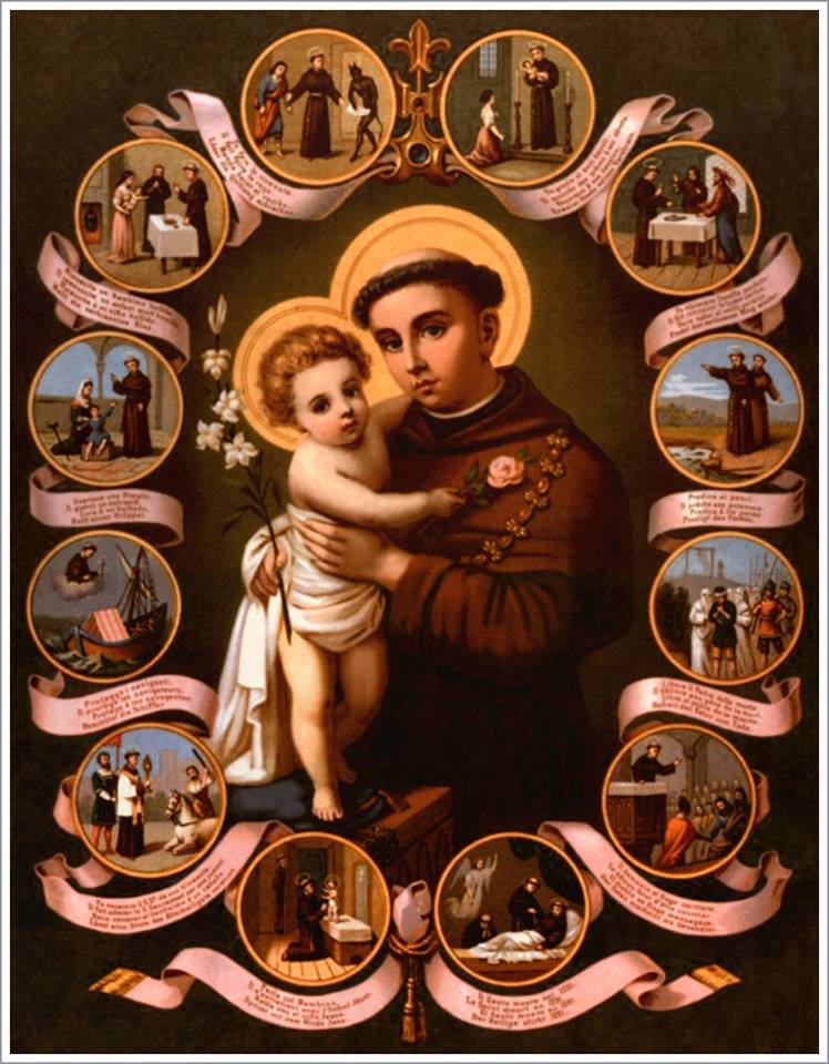 saint Anthony of lisbon or St Anthony de padua and baby Jesus catholic  church image Stock Photo  Alamy